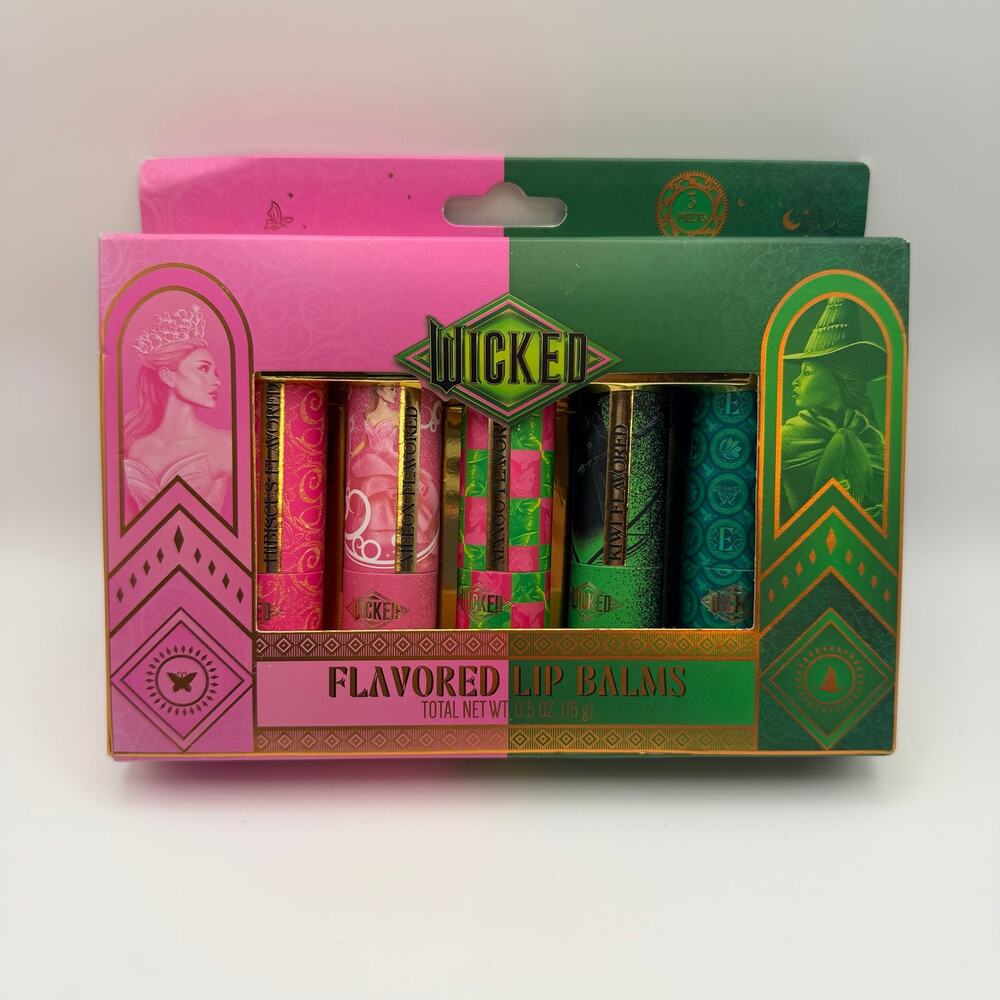 Wicked Flavored Lip Balm Set Glinda & Elphaba NIB - Picture 2 of 5
